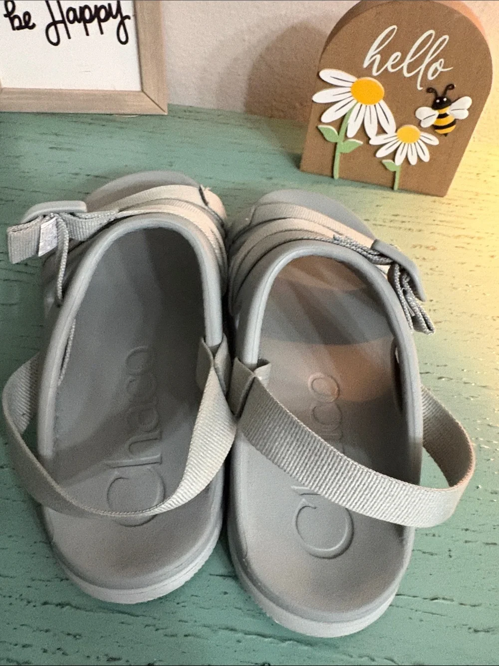 Chaco Light Gray Strappy Kids Sandals